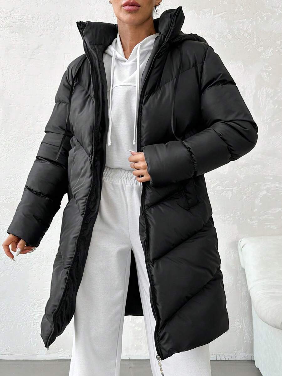 RueChic Women's Padded Jacket - Black - View 1