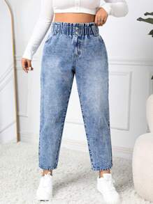 Firerie Blugi de damă cu talie elastică Mom Fit