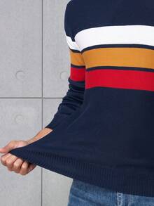 Men's Striped Sweater - Blue - View 5