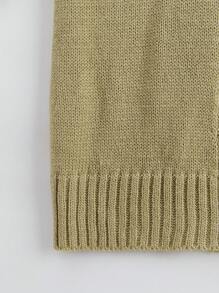 SHEIN Tween Boy Drop Shoulder Hooded Duster Cardigan - Green - View 3