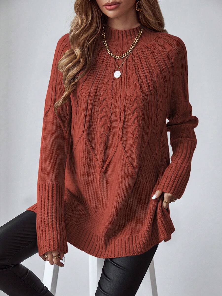EMERY ROSE Của phụ nữ Áo len Với Raglan - Cà phê nâu - Xem 1