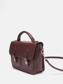 SHEIN MOD Solid Color Women's Crossbody Bag - Brown - View 4