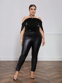 RAUL OROZCO 设计师加水钻细节露背吊带紧身衣，适合夏季、假日、节日 - 黑色 - 查看 5