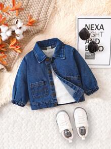 Baby Boys' Dinosaur Printed Jacket - Blue - View 2