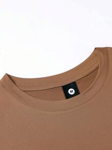 Nam Đồ họa Khẩu hiệu Áo thun - Cà phê nâu - Xem 6