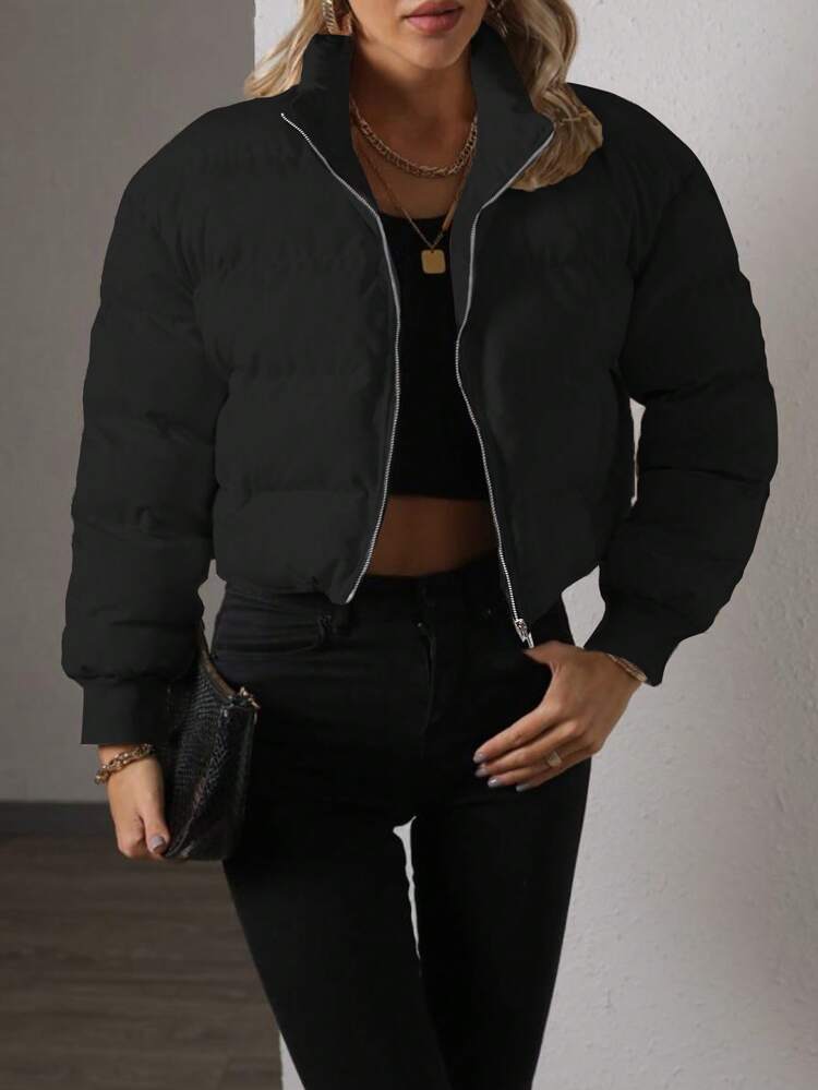 Zip Up Padded Padded Coat For Winter Clothes Fall Cloth For Women