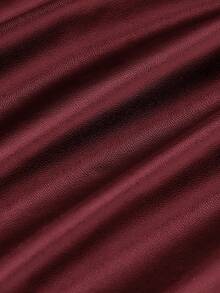 SHEIN 女童銅釘裝飾pu皮質純色渡假半身裙 - 酒紅色 - 查看 5