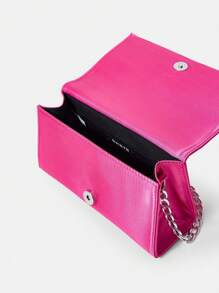 SHEIN Belle 奢華、迷人、優雅、精美的女士緞面肩袋,簡約、時尚、多功能聚酯纖維熱粉紅色,適用於女孩、女性、大學生、新娘、伴娘、客人、派對、舞會、婚禮。 - 玫紅色 - 查看 11