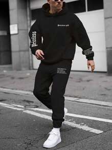 Manfinity EMRG Nam Slogan In Bộ áo hoodie và joggers - màu đen - Xem 1