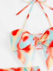 Swim EVENT Random Tie Dye Twisted Bikini Set With Beach Skirt Summer