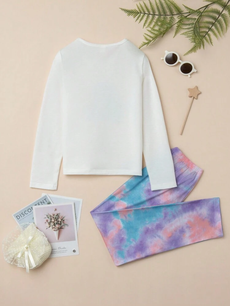 Girls' Tie-dye Two Piece Homewear Set