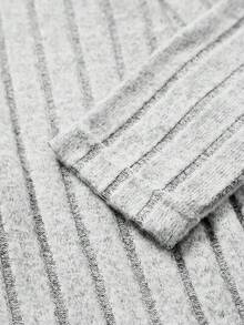 SHEIN Cô gái Tween 2 Miếng Cổ giả Đồ đan Ribbed Đầm - Nhiều màu - Xem 4