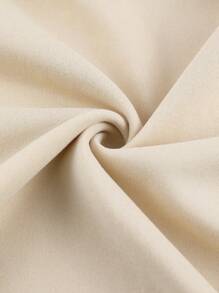 SHEIN EZwear Women's Beige Hooded Zip Up Sweatshirt - Apricot - View 6