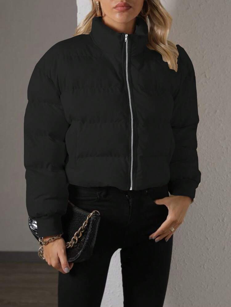 Zip Up Padded Padded Coat For Winter Clothes Fall Cloth For Women