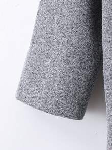 SHEIN 年輕男孩運動風雙飾口袋立領厚呢中長款外套,不含t卹,適合秋冬季節