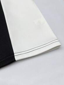 Manfinity Hypemode Nam Lỏng lẻo phù hợp Tương phản Màu sắc In Áo nỉ Với Vòng cổ - Màu xanh lam - Xem 6