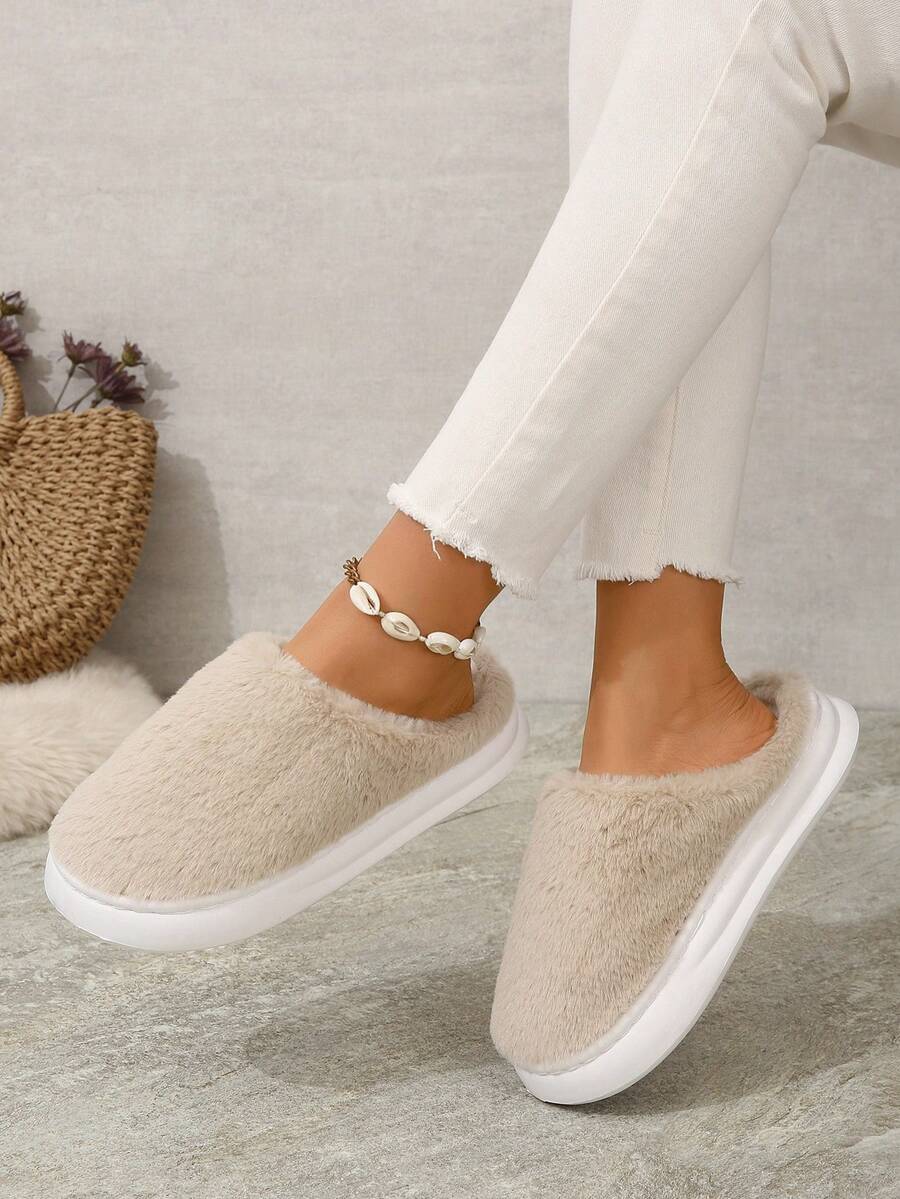 女性室內拖鞋 - 米色 - 查看 1