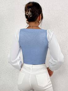 SHEIN Frenchy 女士開襟衫 - 藍色 - 查看 2