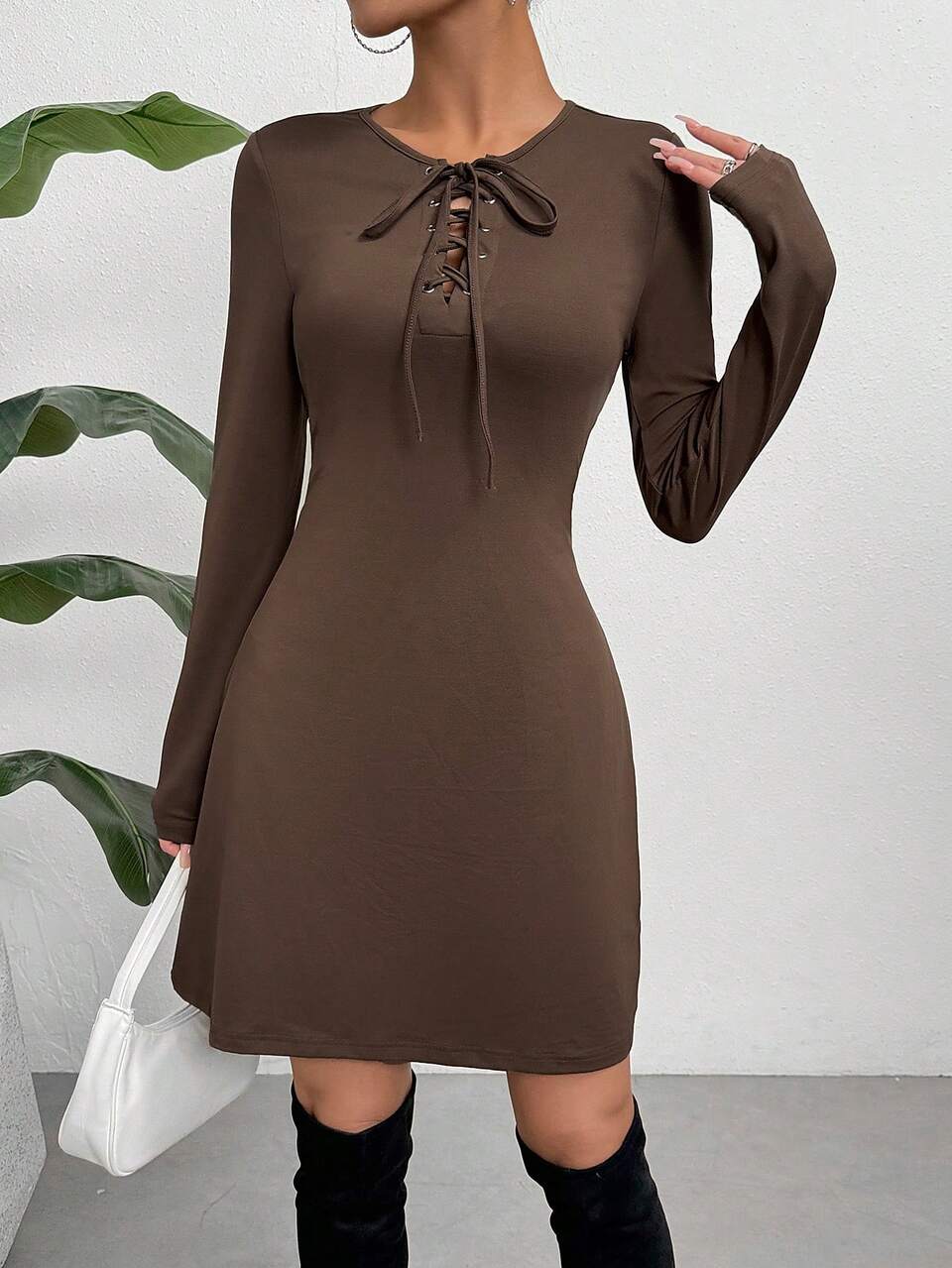 Women's Front Tie Bodycon Dress