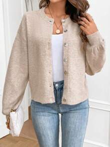 SHEIN Frenchy Áo Cardigan trễ vai cho nữ - Hồng - Xem 1