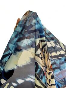 Swim Lushoire 女士全印花v領蝙蝠袖遮陽衣 - 彩色 - 查看 8