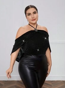 RAUL OROZCO 设计师加水钻细节露背吊带紧身衣，适合夏季、假日、节日 - 黑色 - 查看 6