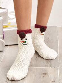 ROMWE Kawaii 女性白色聖誕雪人襪子 - 白色 - 查看 1
