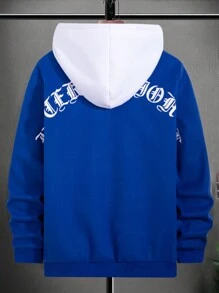Manfinity Roghcode Men Letter Graphic Oversize Jacket - Blue - View 3