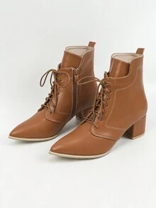 Women's Ankle & Short Boots Brown Boots, Fashionable & All-match, Thin Strap, Warm & Comfortable Winter Boots, Easy To Wear - Brown - View 5