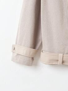 Seusyu Two Tone Drop Shoulder Buckle Detail Jacket - Multicolor - View 4