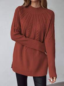 EMERY ROSE Của phụ nữ Áo len Với Raglan - Cà phê nâu - Xem 3