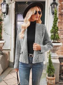 GENKIRA 人字紋印花前襟長袖粗花呢外套 - 彩色 - 查看 4