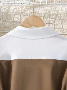 SHEIN Tween Girls' Cool Spliced Shirt - Multicolor - View 4