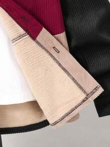 SHEIN Men'S Color Block Patched Fleece Jacket And Long Pants Set - Multicolor - View 5