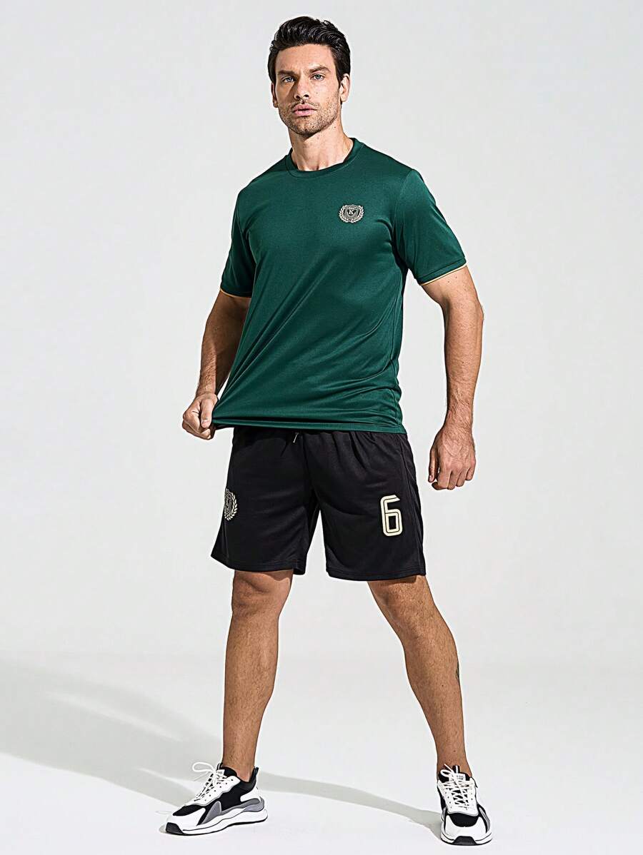 SHEIN Riding Camiseta De Fútbol Con Estampado Digital Para Hombre - Verde - Ver 1