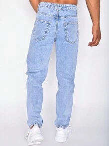 Men Solid Straight Leg Jeans - Light Wash - View 2