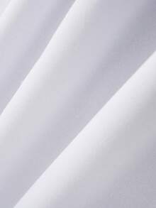 SHEIN EZwear 卡通及標語圖案保暖連帽衫,適用於大尺寸 - 白色 - 查看 4