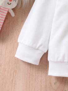 Baby Girl Slogan Graphic Sweatshirt - White - View 4