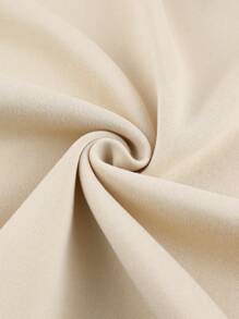 SHEIN EZwear Women's Beige Hooded Zip Up Sweatshirt - Apricot - View 5