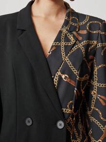 BizChic Women's Chain Pattern Printed Blazer Dress - Multicolor - View 9