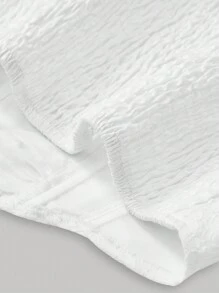 SHEIN MOD 前紐扣蕾絲邊抹胸上衣 - 白色 - 查看 5