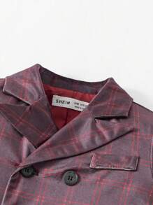 SHEIN Đứa bé trai 1 Miếng In kẻ sọc Đôi ngực Áo vest & 1 Miếng Quần & 1 Miếng Nơ mặt trước Áo sơ mi - Nhiều màu - Xem 6