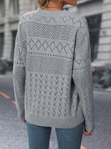 SHEIN LUNE Suéter De Cuello Alto - Gris - Ver 2