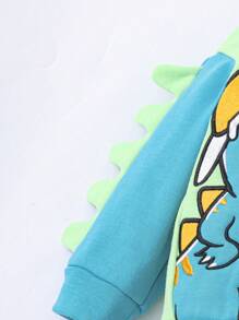 SHEIN Conjunto De Sudadera Y Pantalones De Manga Larga Con Estampado Lindo De Dinosaurios Para Bebé Unisex - Multicolor - Ver 6