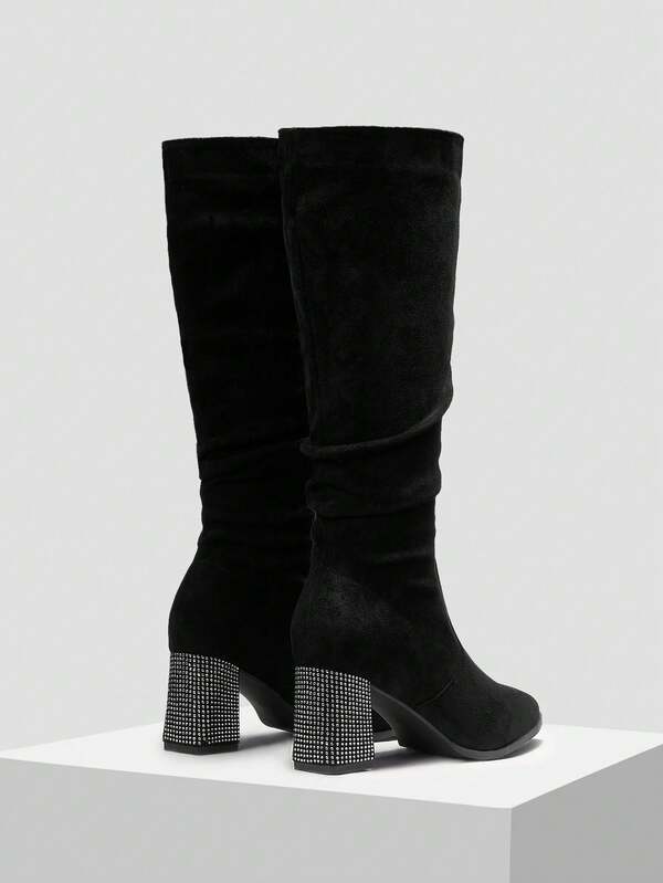 MOTF PREMIUM RHINESTONE TOE LADIES' OVER KNEE BOOTS SHEIN Malaysia