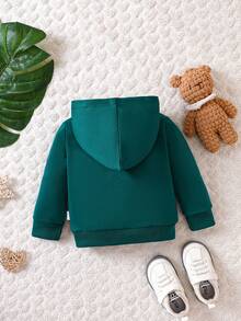 男婴熊字母图案卫衣 - 墨綠色 - 查看 2