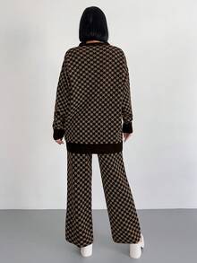 RueChic 2 All-over Printed Button-down Cardigans And Sweater Pants - Multicolor - View 2