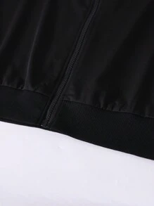 Manfinity Hypemode Nam Lỏng lẻo Thả vai Lá thư In Áo Zip Up Hoodie - màu đen - Xem 6