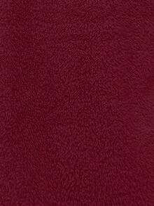 SHEIN Privé Lapel Neck Double Breasted Teddy Coat - Burgundy - View 7