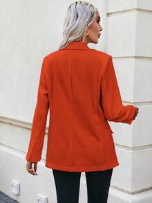 SHEIN LUNE 女士單鈕西裝外套 - 紅色 - 查看 2